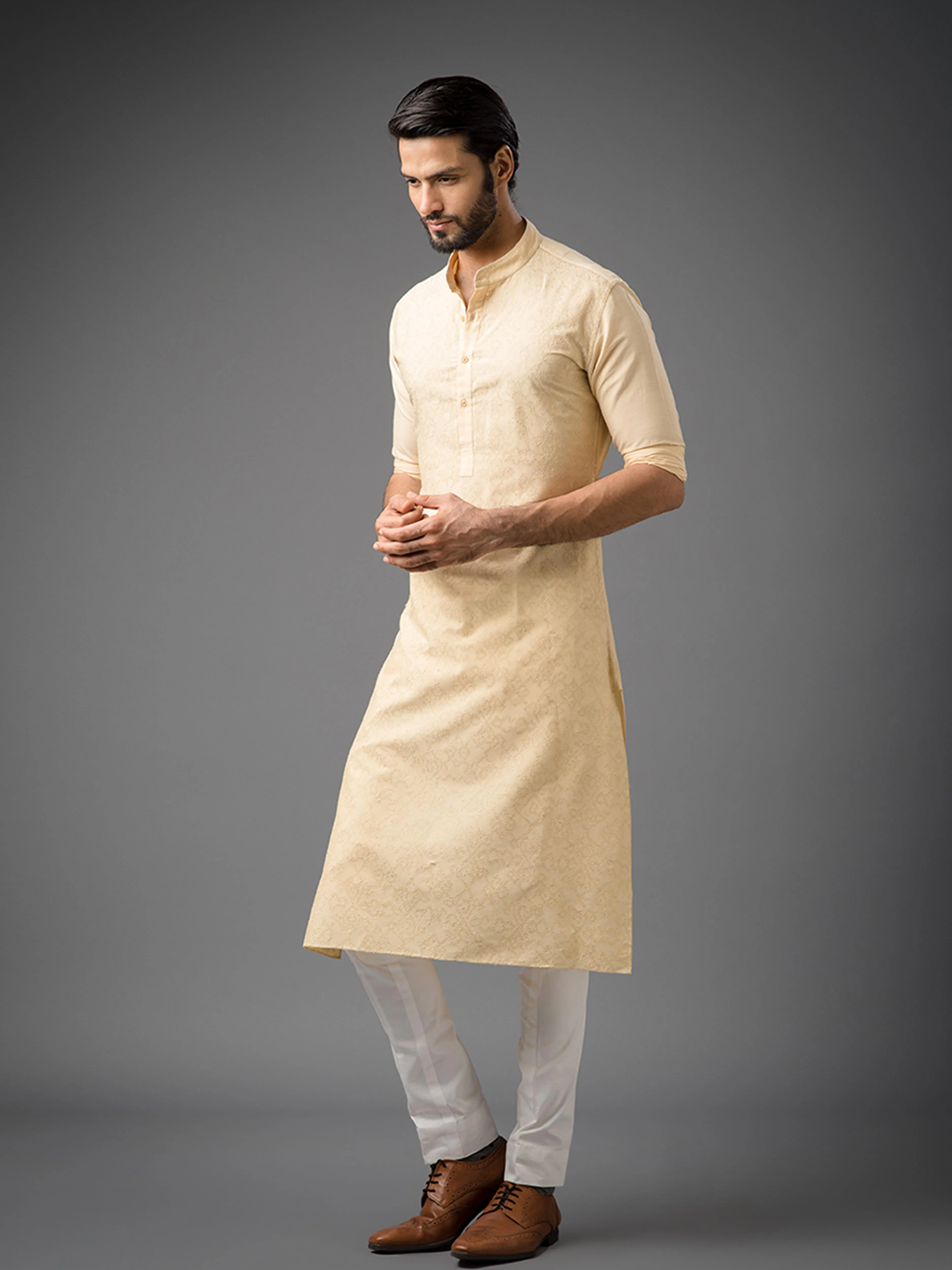 TANNED DANDELION EMBROIDERED KURTA