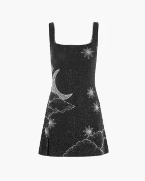 Torri – Celestial sequin motif – Strappy mini dress