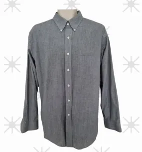 Van Heusen Men's Grey Oxford Cotton Shirt UK Size L