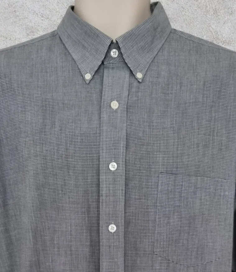 Van Heusen Men's Grey Oxford Cotton Shirt UK Size L