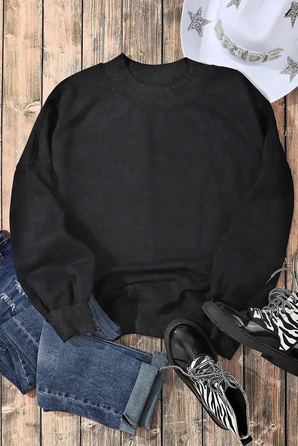 Vintage Black Drop Shoulder Sweatshirt