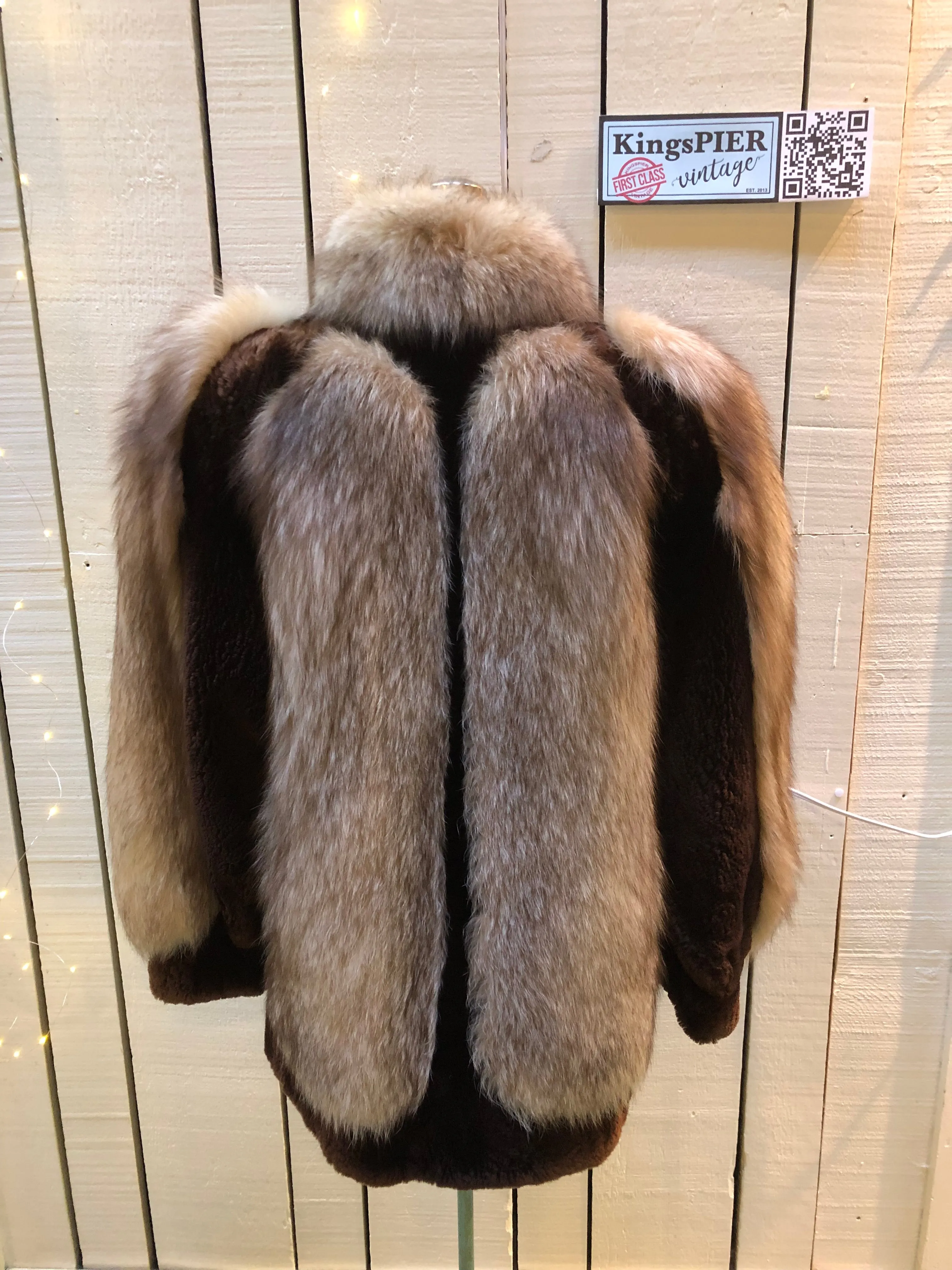 Vintage Brown and Blonde Fur Coat, Chest 40”