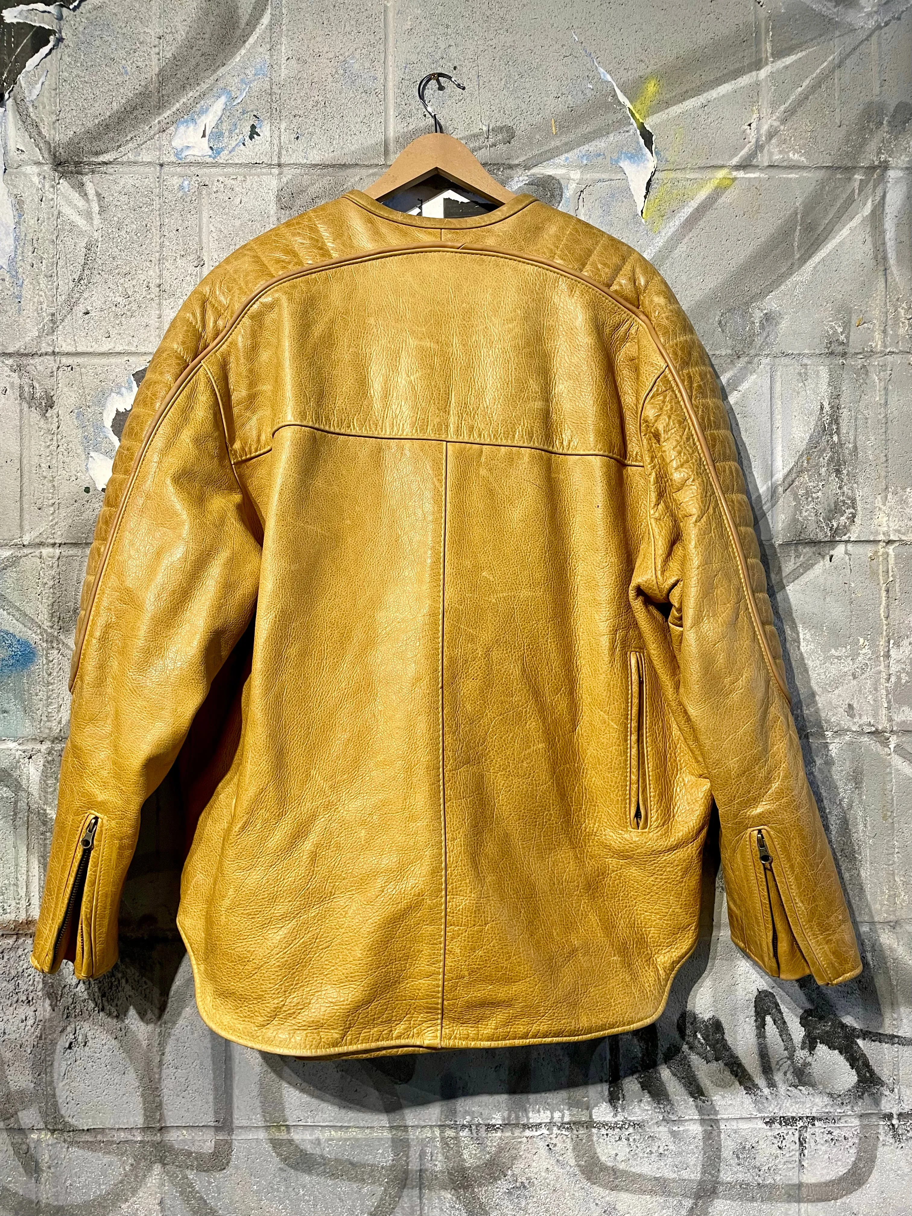 Vintage Schott Formula 1 Tan Leather Jacket