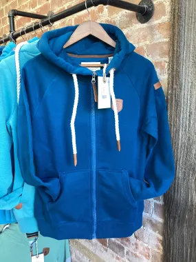 Wanakome 703 Hera Real Teal Straight Zip Hoodie