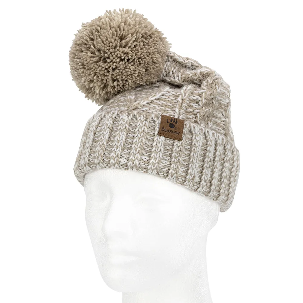 Women's Cable Pom Beanie Knit Hat 11LKR04911