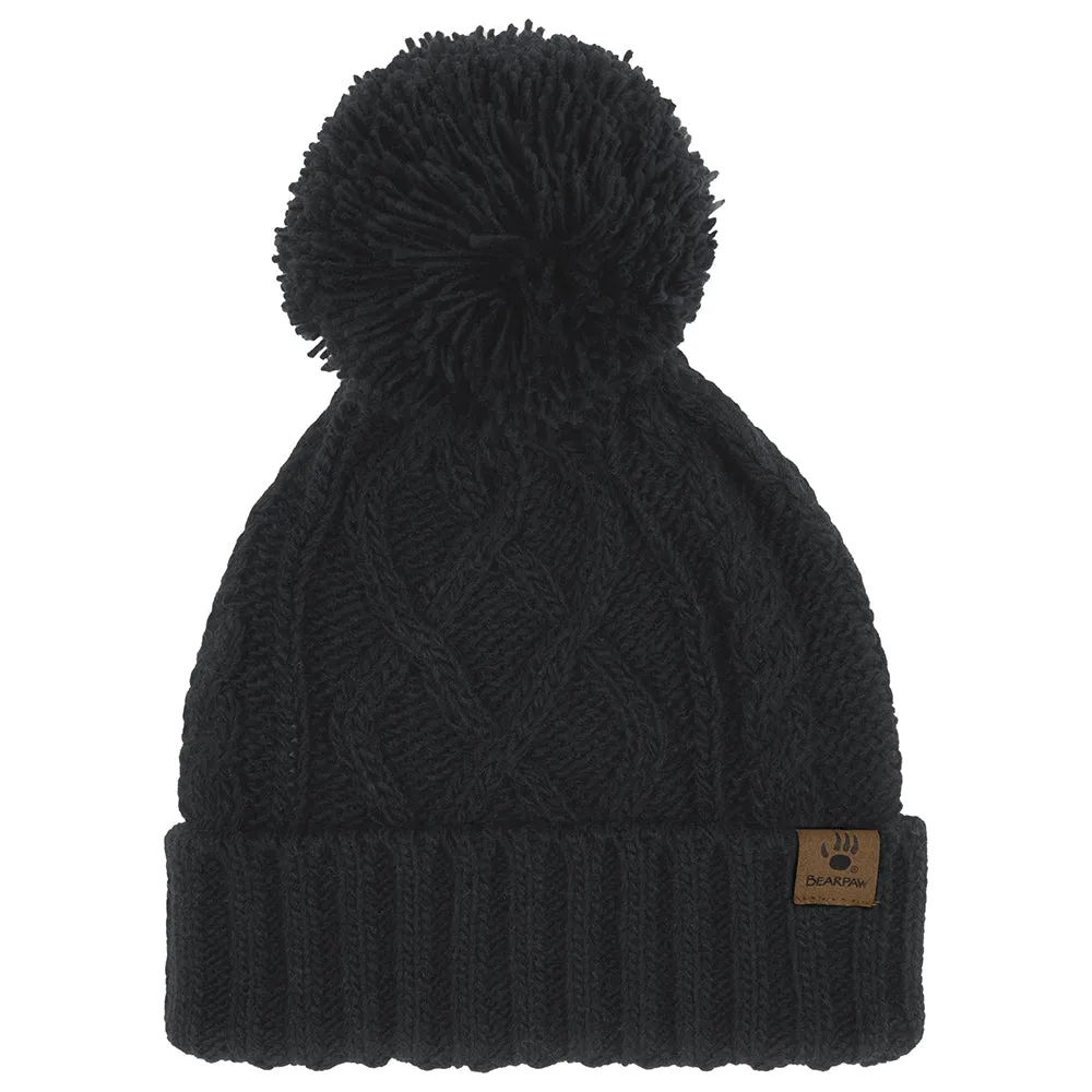 Women's Cable Pom Beanie Knit Hat 11LKR04911