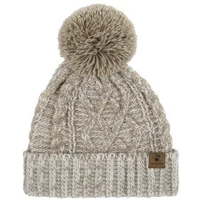 Women's Cable Pom Beanie Knit Hat 11LKR04911