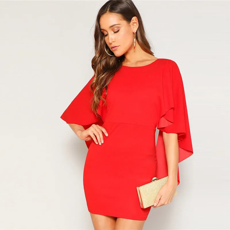 Women's Summer O-Neck Backless Mini Dress