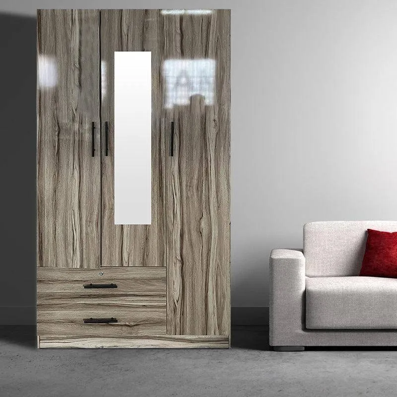 Wood Wardrobe with Mirror-WD-201